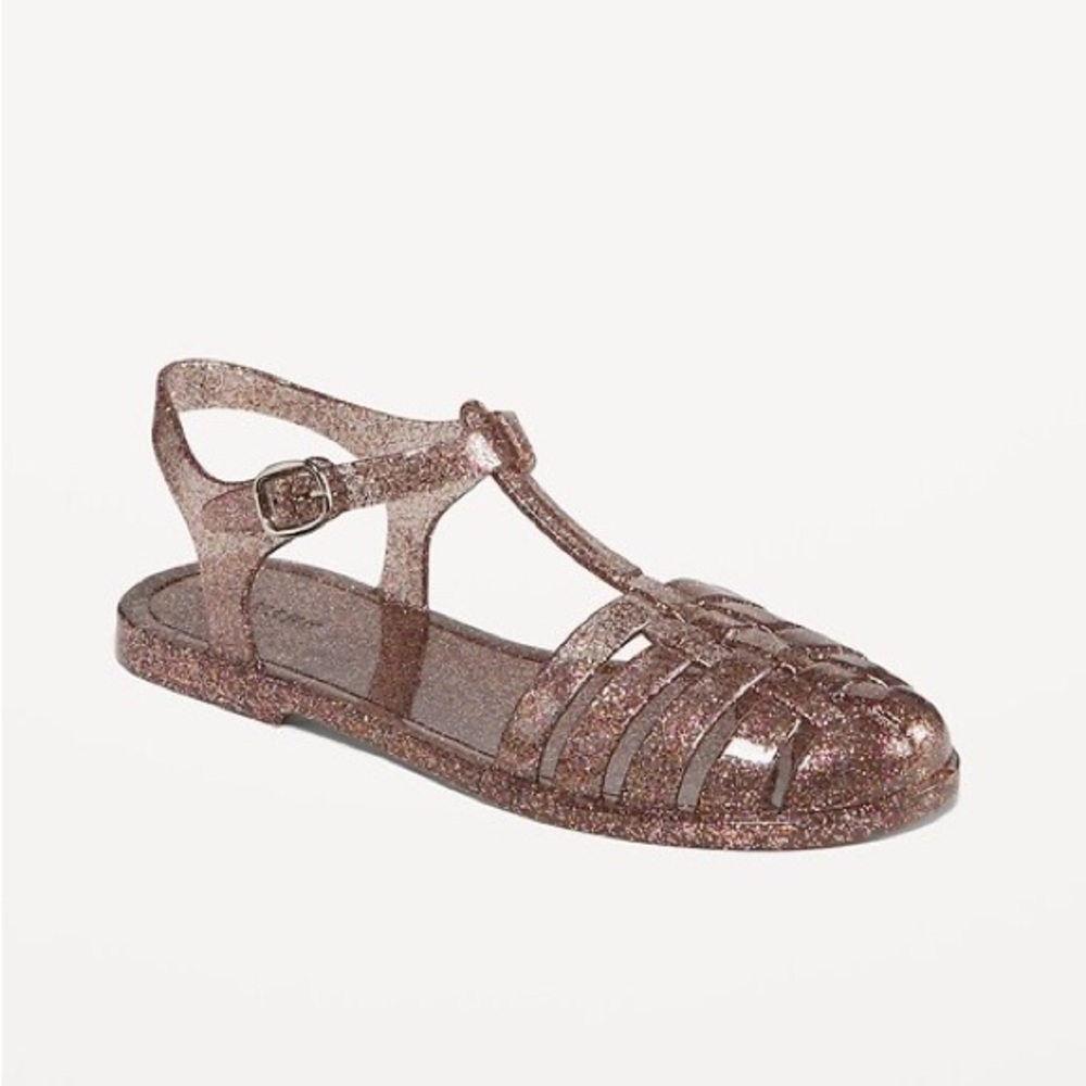 Sandals Bundle White Floral + Glitter Jelly Beach Shoes Lot girls size 3 - Picture 7 of 14